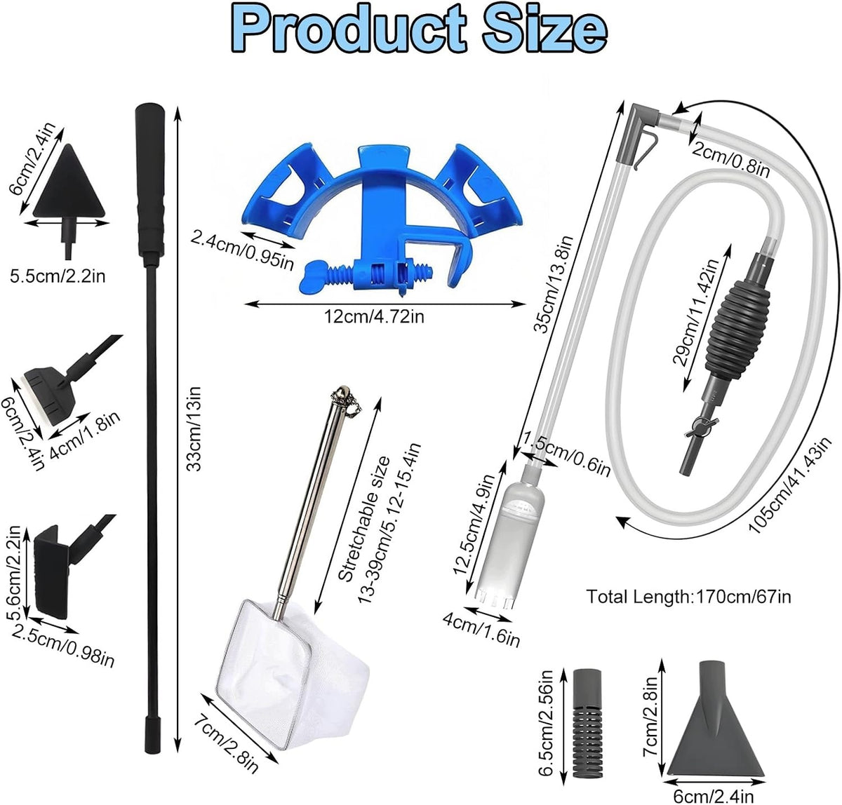 DETACHABLE AQUARIUM SET 17 M MULTIFUNCTION CLEANING VACUUM CLEANER Brand no brand
