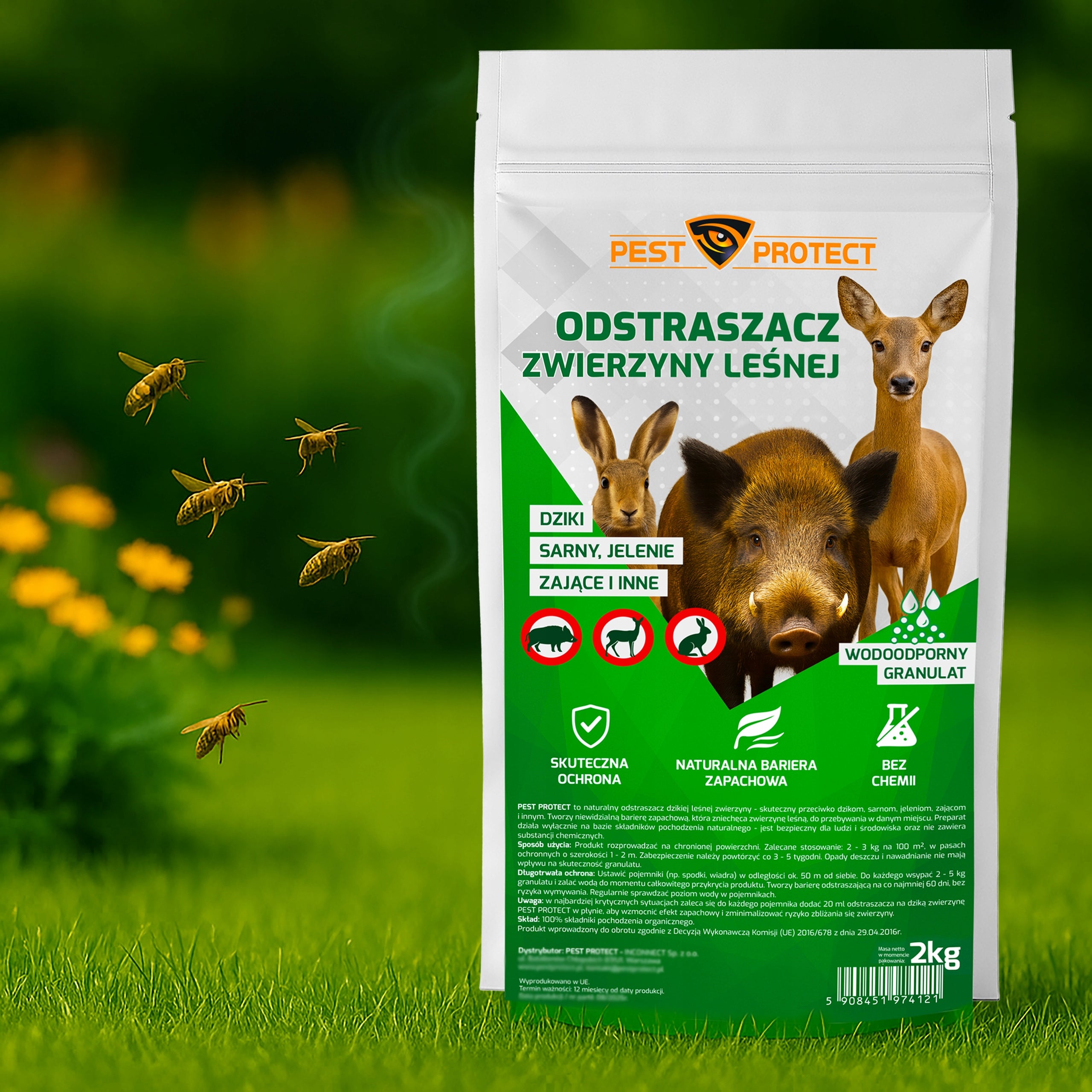 DETERRENT REMEDY FOR WILD BOAR DEER HARE NATURAL GRANULES 2KG Kind repellent