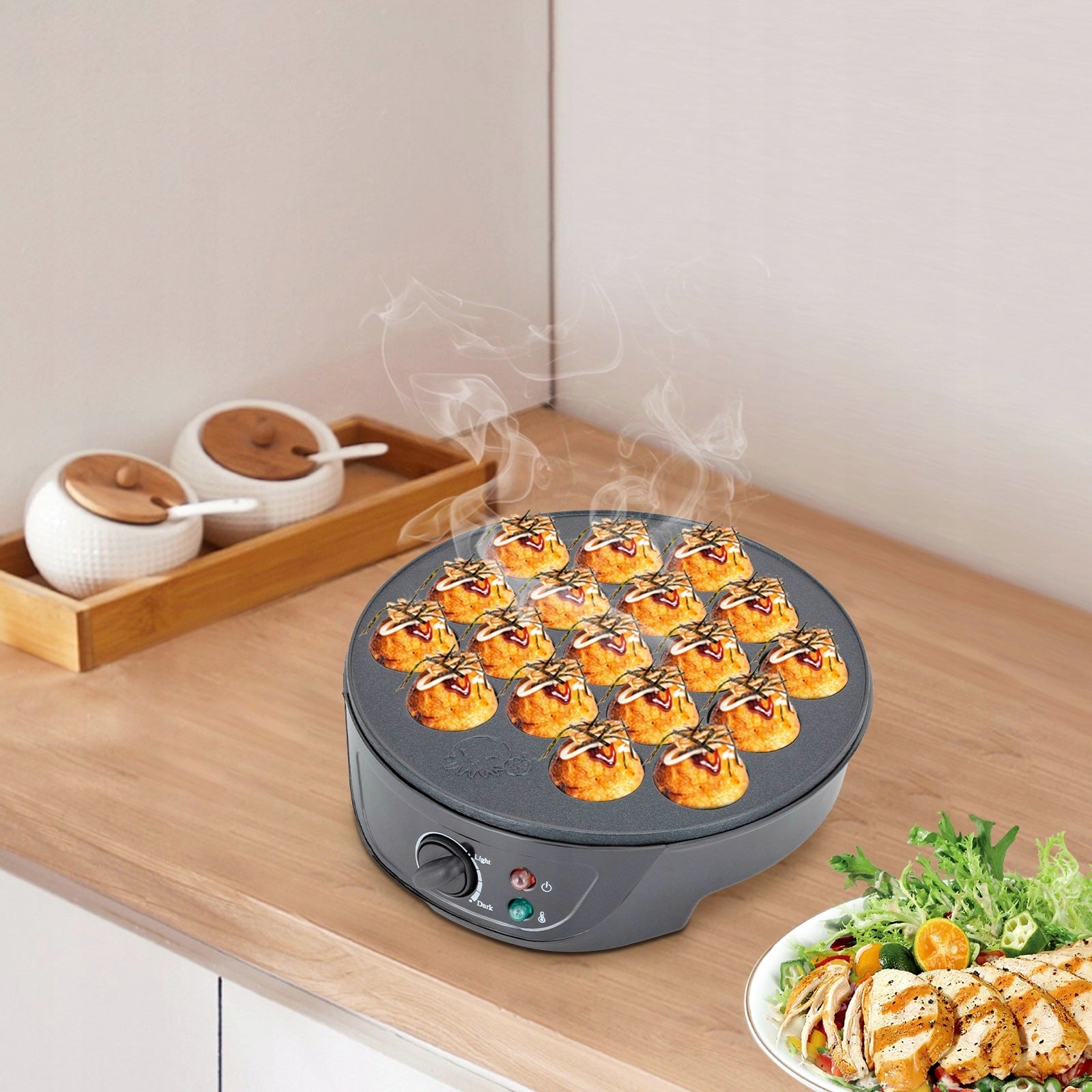 DEVICE FOR TAKOYAKI 18 HOLES, POWER 750W, TEMPERATURE CONTROL Manufacturer code 43-593487950e