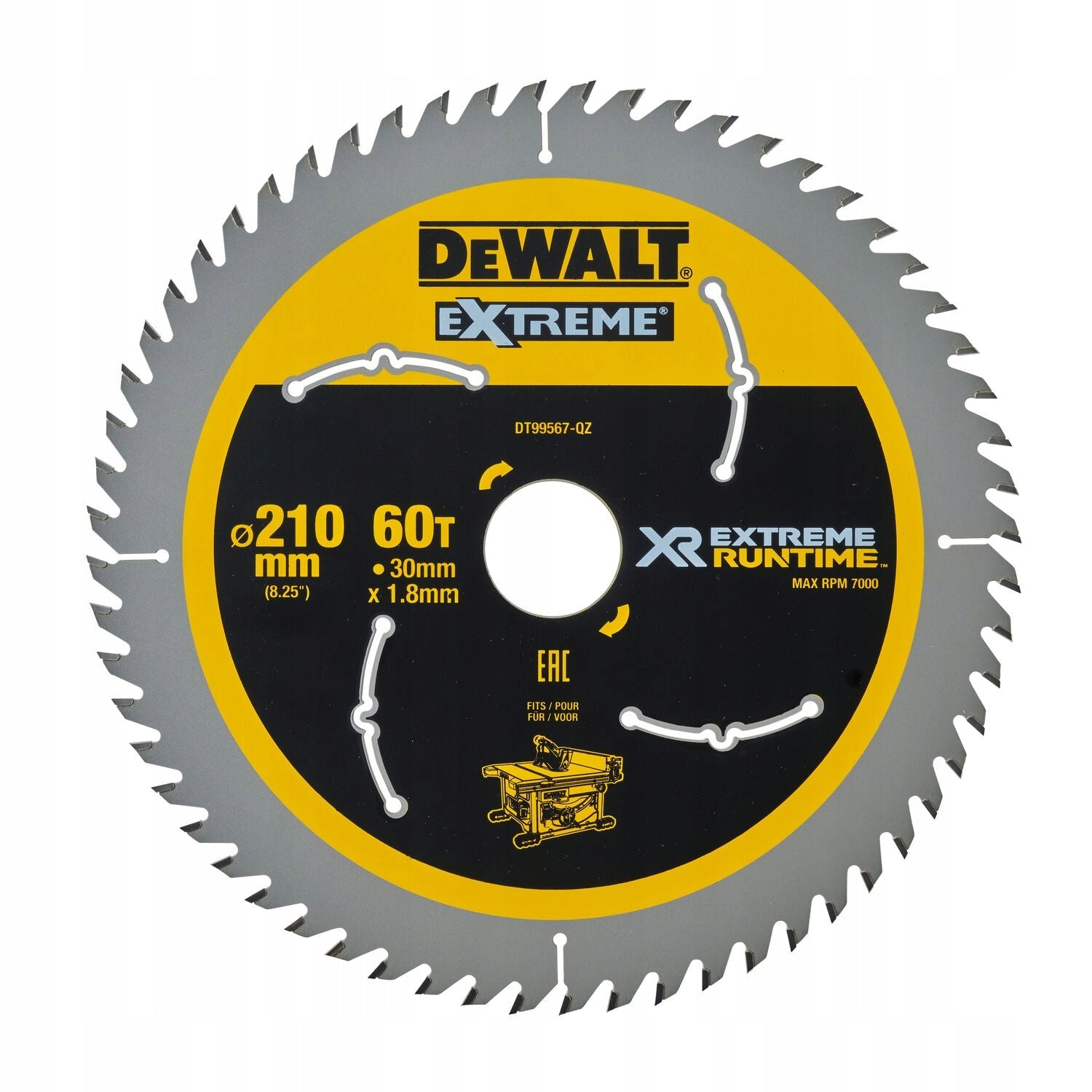DEWALT DT99567 WOOD CUTTING DISC 210X30X1,8 MM 60T FOR SAW DCS7485