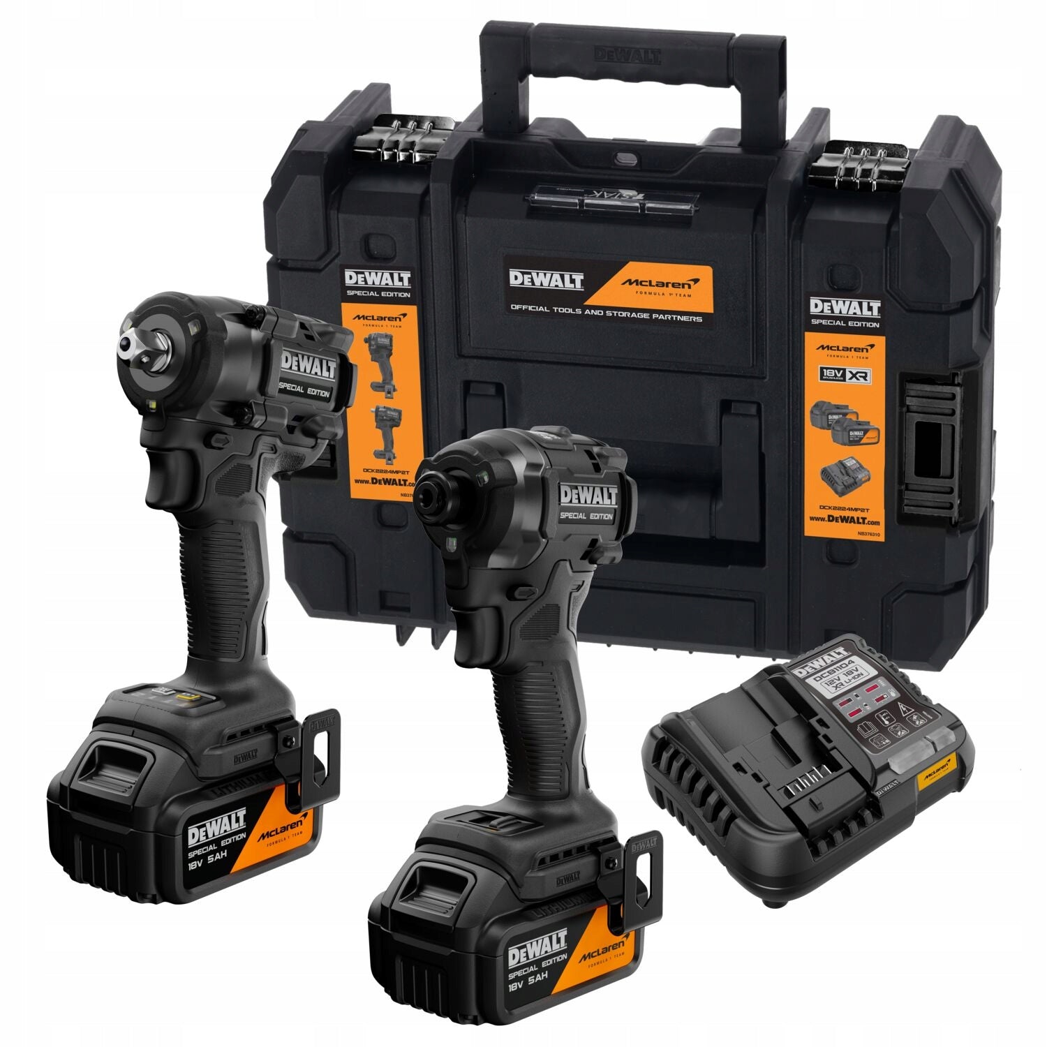 DEWALT SET XR 18V IMPACT WRENCH SCREW DRIVER 2X5AH DCK2224MP2T