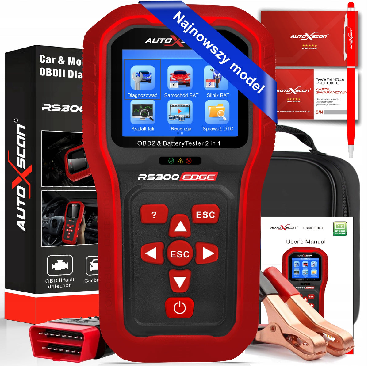 DIAGNOSTIC TSTER all Cars OBD2 CHECK ENGINE+ACCUMULATOR TESTER PL Brand AutoXscan