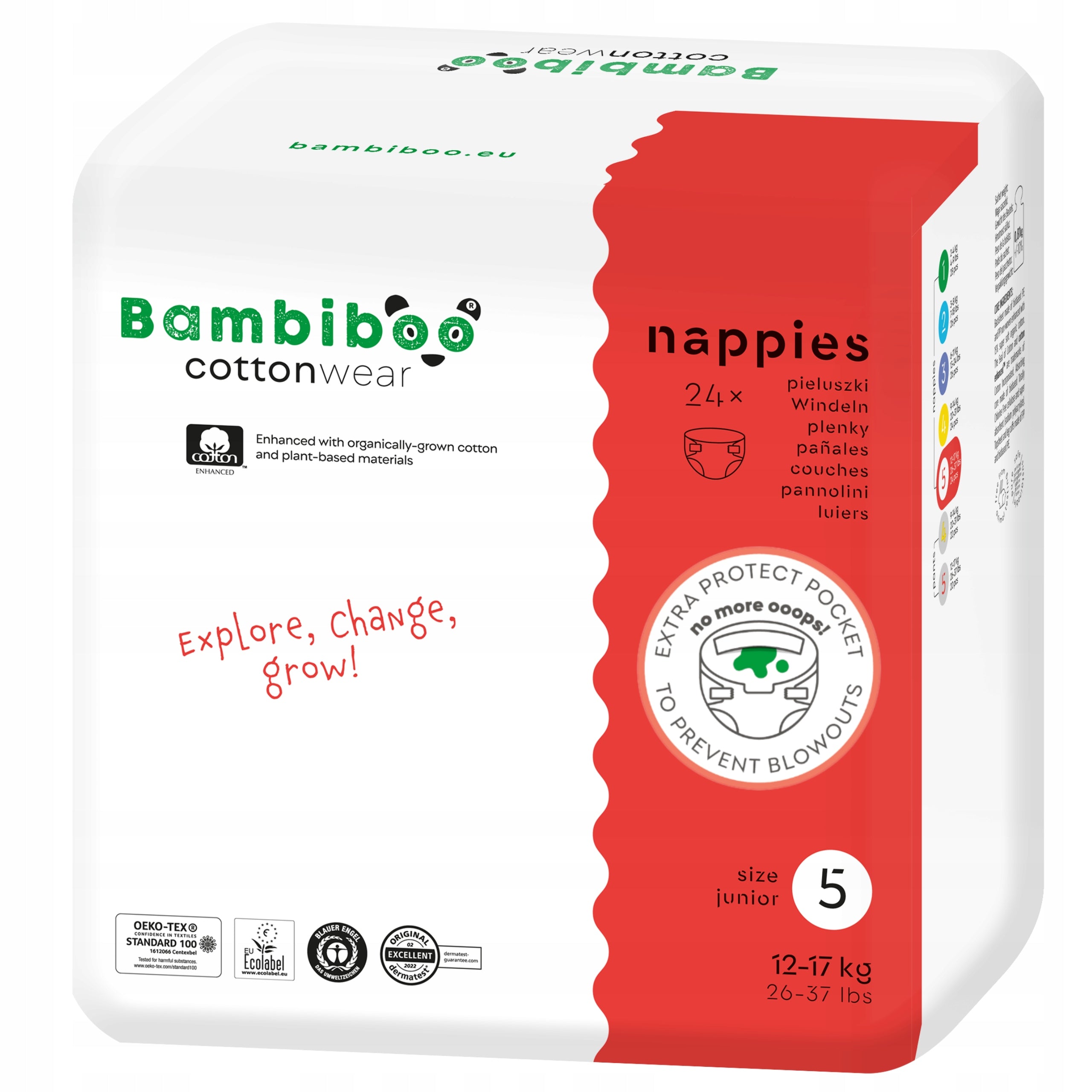 DIAPERS BAMBIBOO DIAPERS COTTONWEAR 5 Disposable 12-17kg 24 pcs JUNIOR