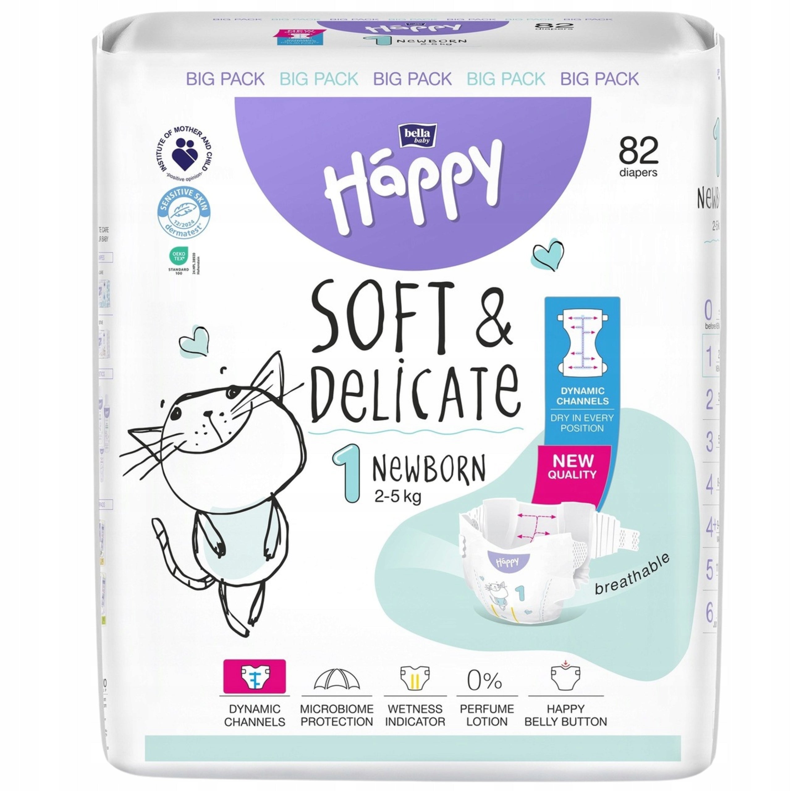 DIAPERS BELLA HAPPY 1 NEWBORN 2-5KG 82PCS.