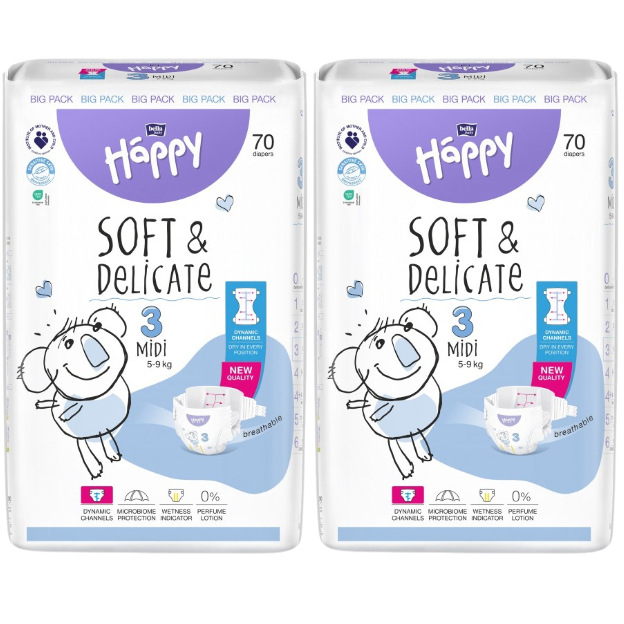 DIAPERS BELLA HAPPY 3 MIDI 5-9KG 70 PCS.