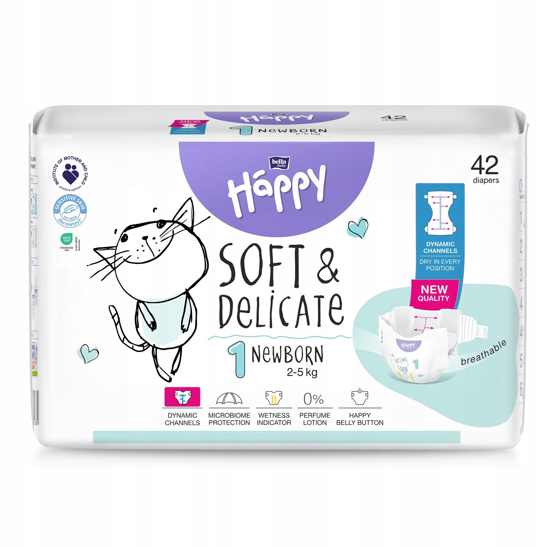 DIAPERS FOR CHILDREN BELLA HAPPY 1 NEWBORN 2-5KG 42 PCS.