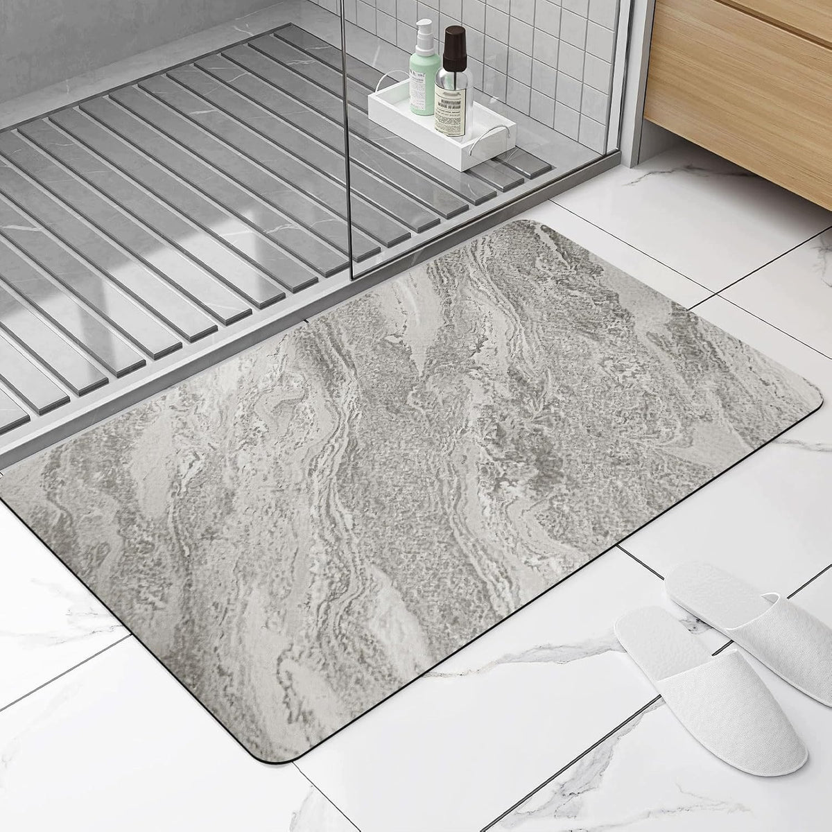 DIATOMITE BATHROOM MAT 45X70CM NON-SLIP ABSORBENT QUICK-DRYING