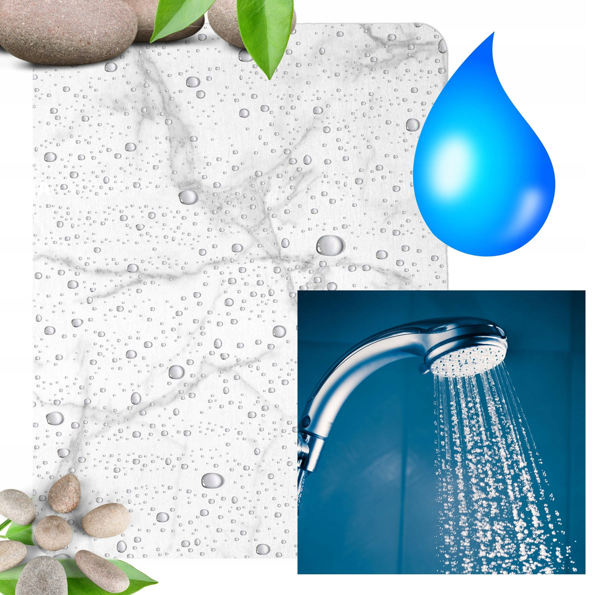 DIATOMITE MAT QUICK DRYING ABSORBENT BATHROOM RUG MARBLE AQUA Manufacturer code Mata 1801451