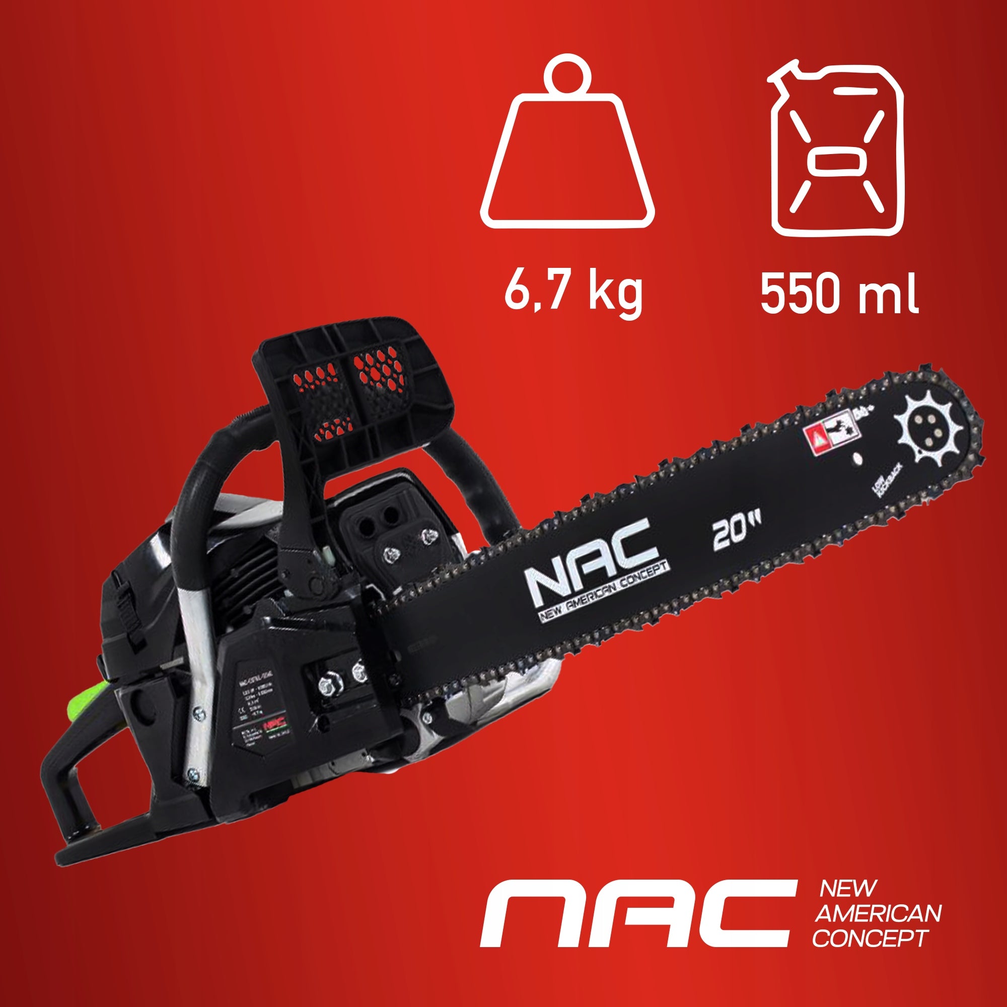 DIESEL CHAINSAW NAC-CST61-50AC 61,5CM3 STRONG 20" 3,3NM Power supply combustion