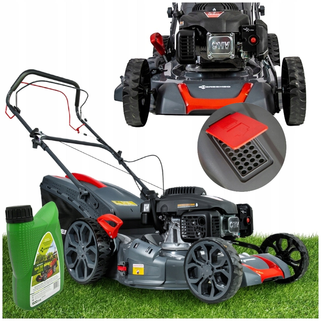DIESEL LAWN MOWER WITH DRIVE 51cm ENGINE LONCIN 196cc POWERFUL + OIL