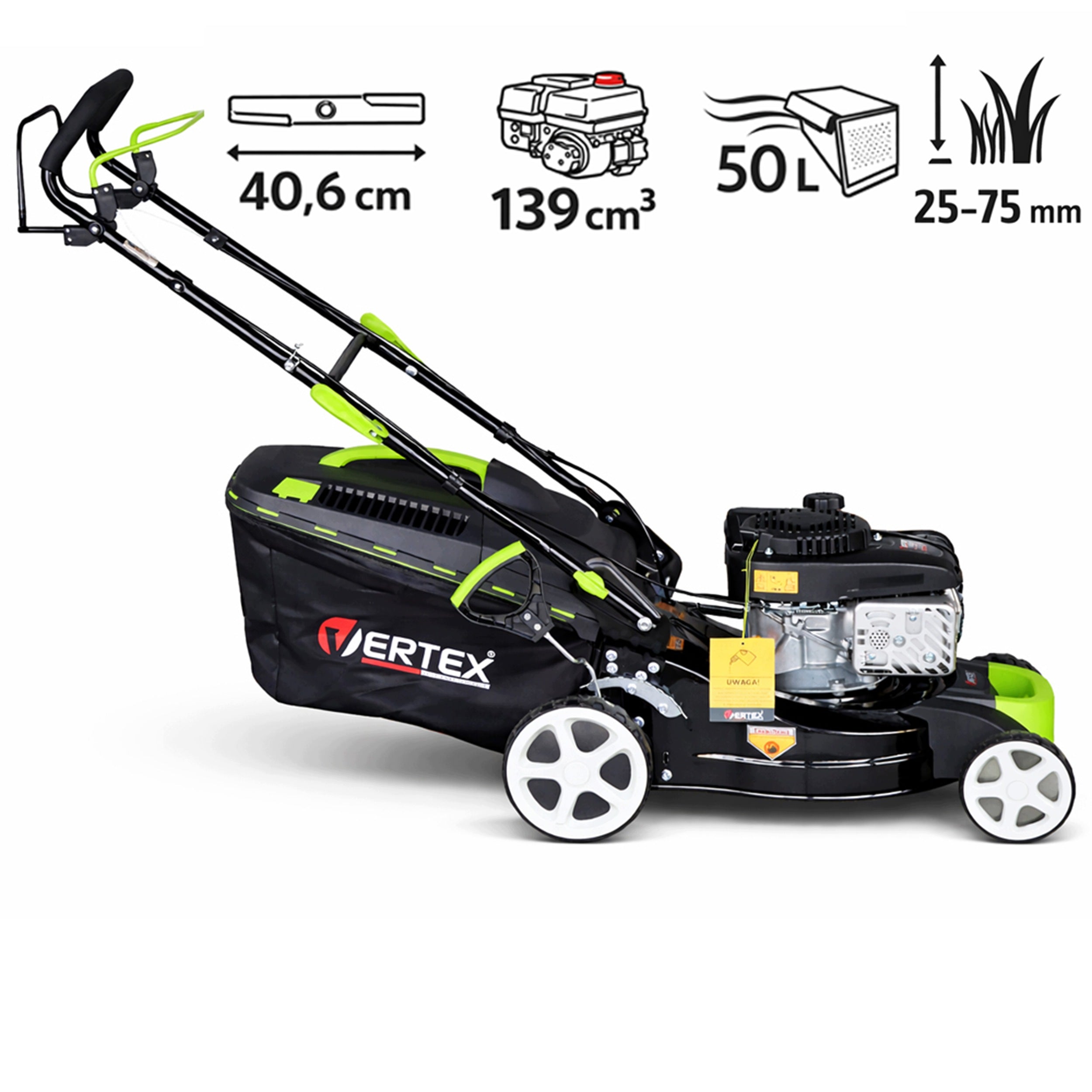 DIESEL MOWER WITH DRIVE 2,4 kW MOTOR LONCIN MULCHING 40,6 CM 50L Packaging status original