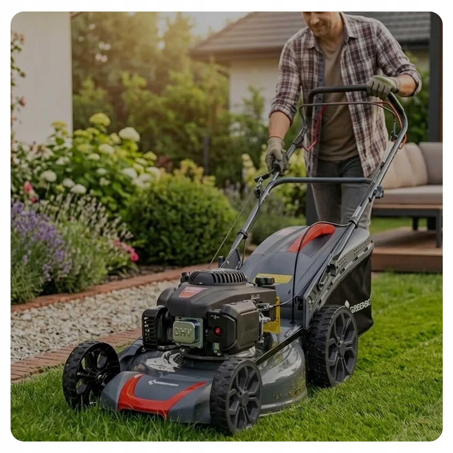 DIESEL MOWER WITH DRIVE 51cm ENGINE LONCIN 196cc POWERFUL STARTER+OIL Packaging status original