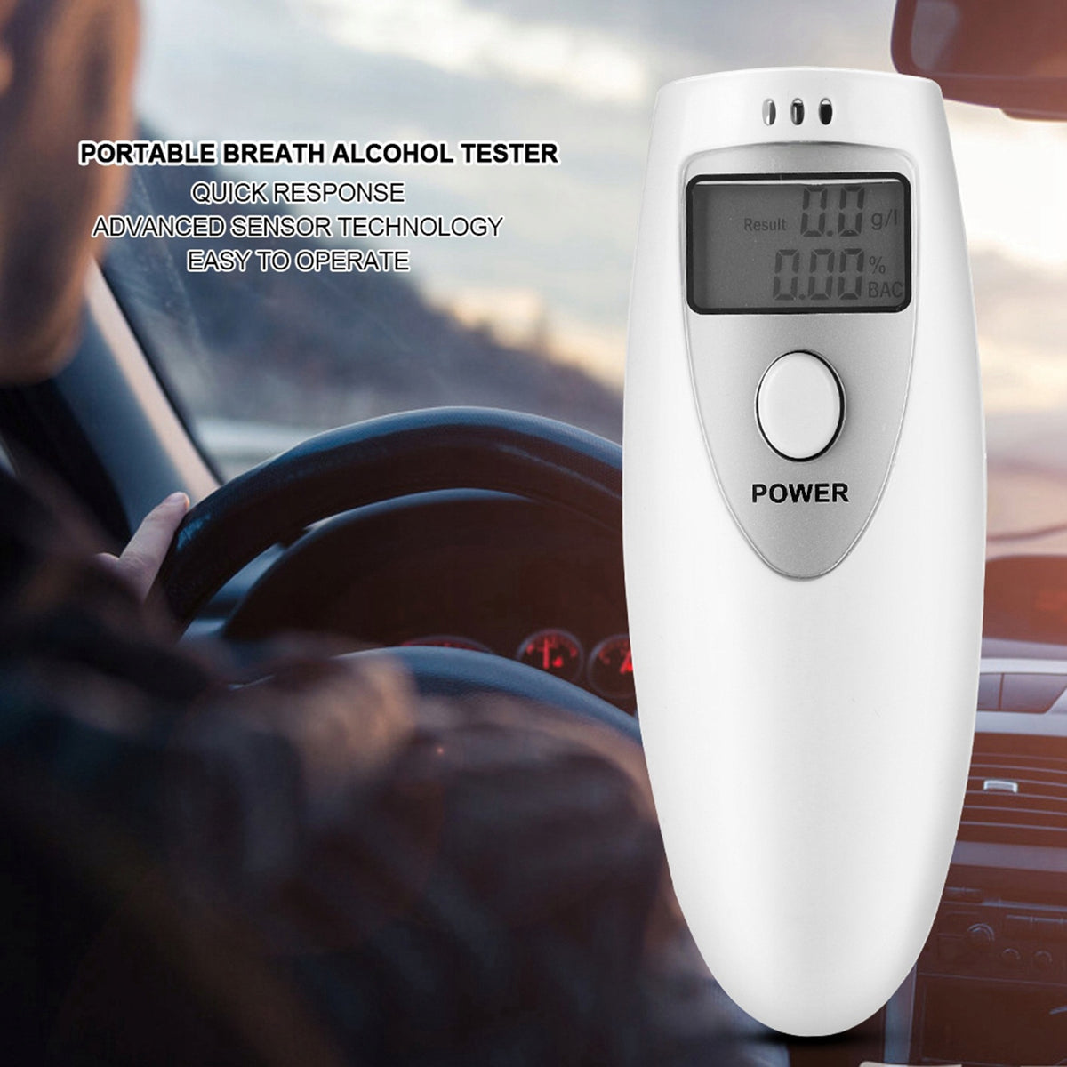 DIGITAL BREATHALYZER LCD ALCOHOL TESTER MOUTHPIECELESS Packaging status original