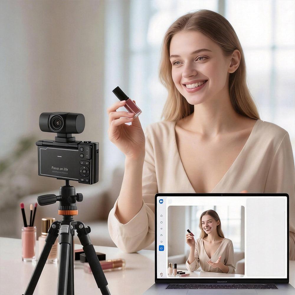 DIGITAL CAMERA 4K 64MP ROTATING SCREEN 180° ZOOM 16X VLOG YOUTUBE CARD 32GB Video quality 4K