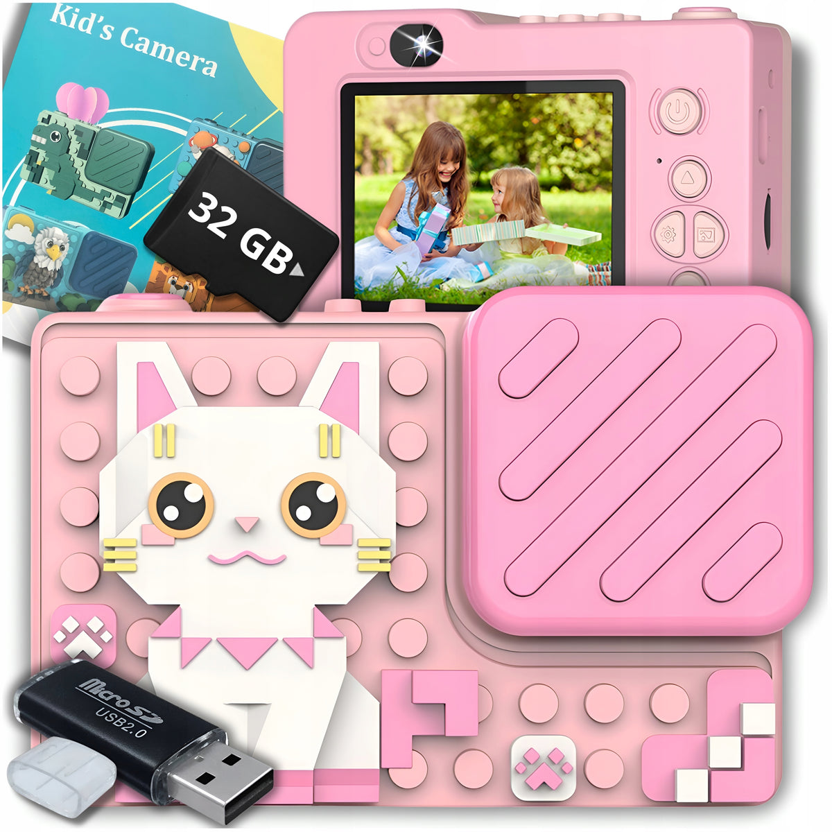 DIGITAL CAMERA FOR CHILDREN 40Mpx SELFIE CAMERA GAMES+32GB CARD