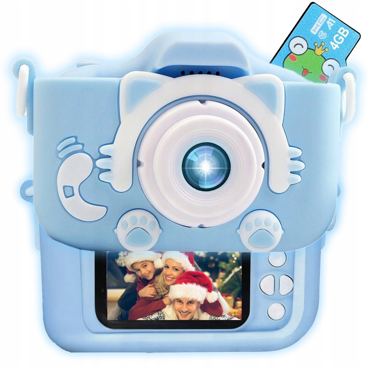 DIGITAL CAMERA FOR CHILDREN Photo BLUE KITTEN + 4GB CARD Brand GALAXIA