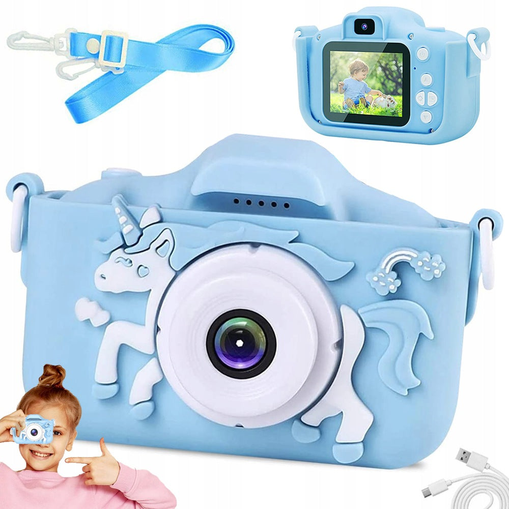 DIGITAL CAMERA FOR CHILDREN WITH GAMES CAMERA GAMES UNICORN COVER BLUE
