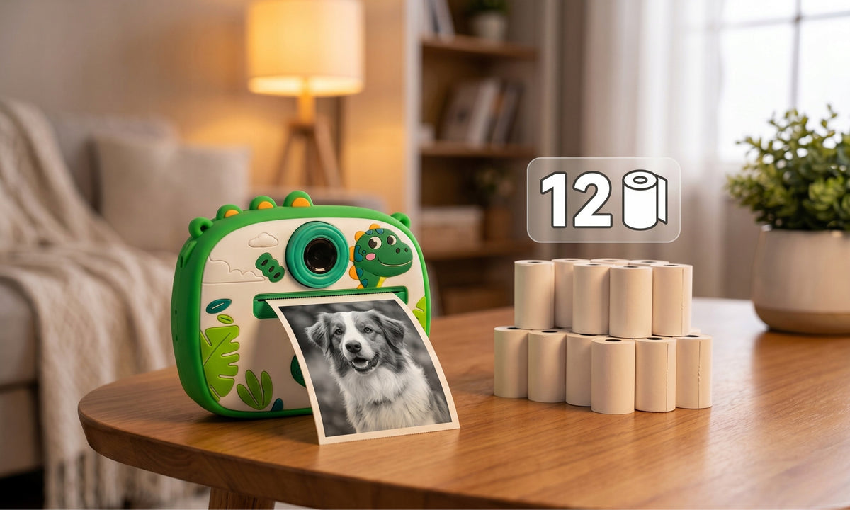 DIGITAL CAMERA FOR CHILDREN WITH PRINTER INSTANT MUSIC GAMES + 12 ROLLS Manufacturer code APARAT DRUKUŚ DLA DZIECI 12x ROLKI TERMICZNE