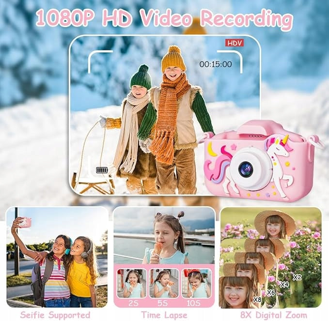 DIGITAL CAMERA FOR PHOTOS 1080P 32GB GIFT FOR BABY Manufacturer code FOTOGRAFICZNY CYFROWY DO ZDJĘĆ 1080P RFIOLETO