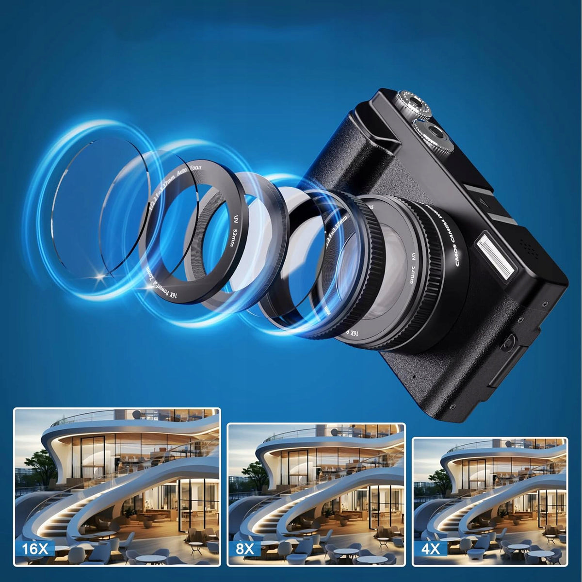 DIGITAL CAMERA HD 4K 48MP RECORDING ANTISHAKE HOLY GIFT Packaging status original