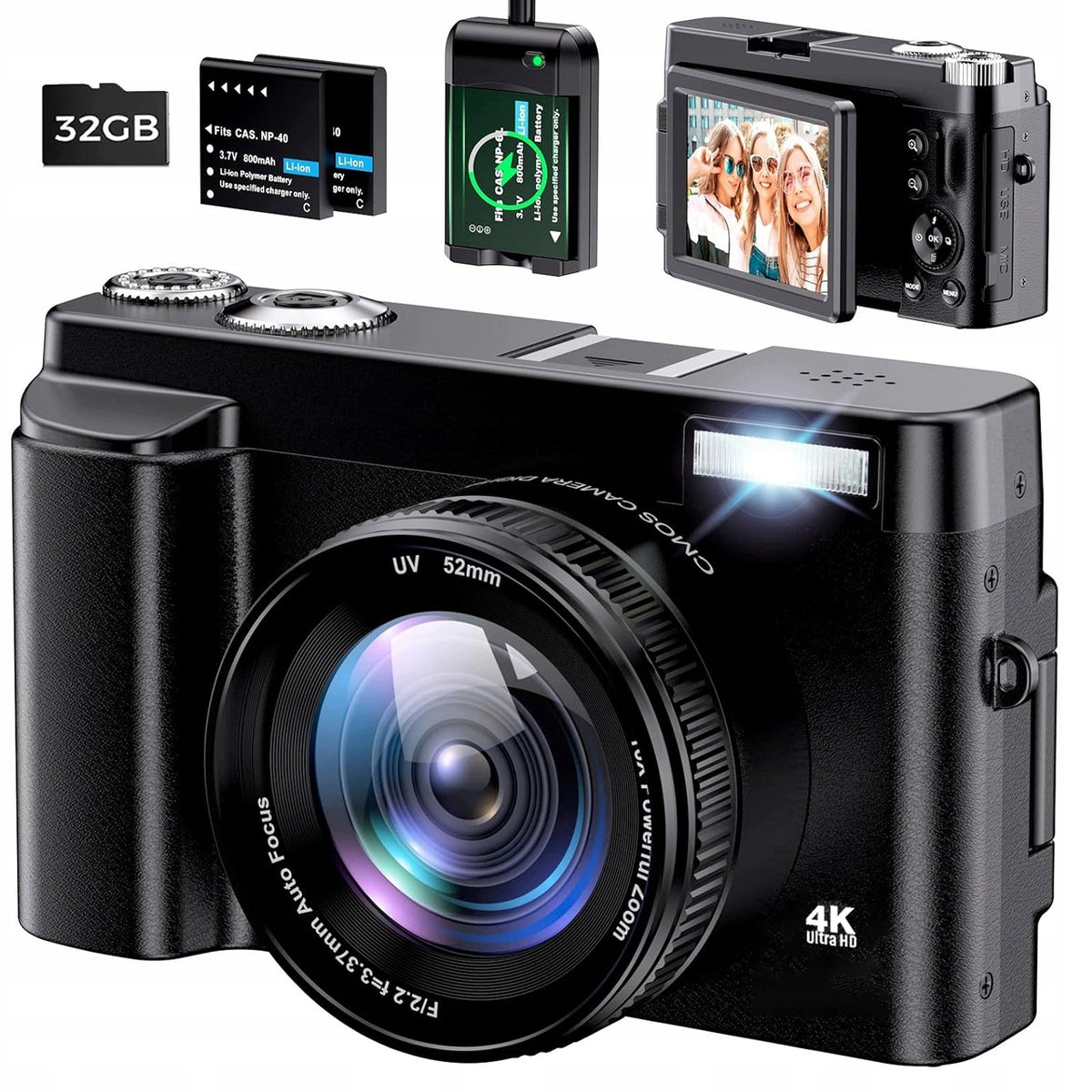 DIGITAL CAMERA HD 4K 48MP RECORDING ANTISHAKE HOLY GIFT