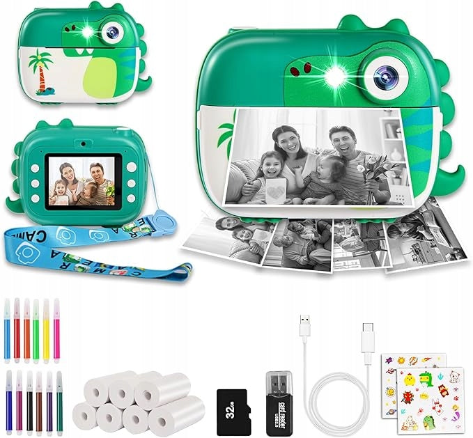 DIGITAL CAMERA WITH 1080P PRINTER 7 ROLLS PRINTABLE PAPER