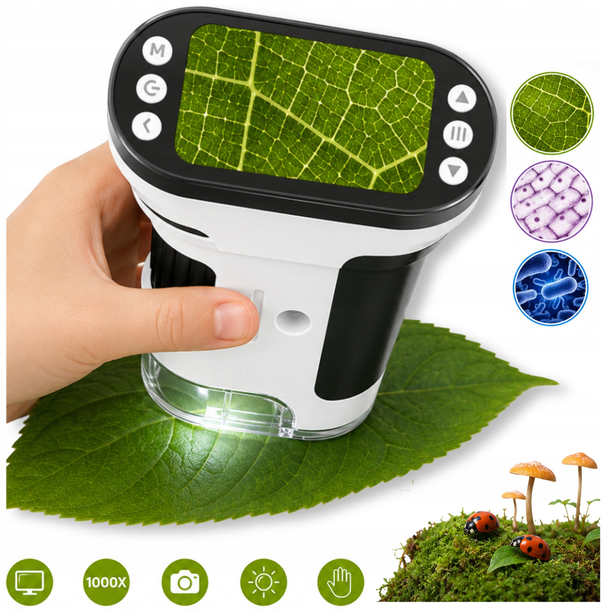 DIGITAL ELECTRONIC MICROSCOPE FOR CHILDREN LCD 1000X ZOOM PHOTO VIDEO SUMMER