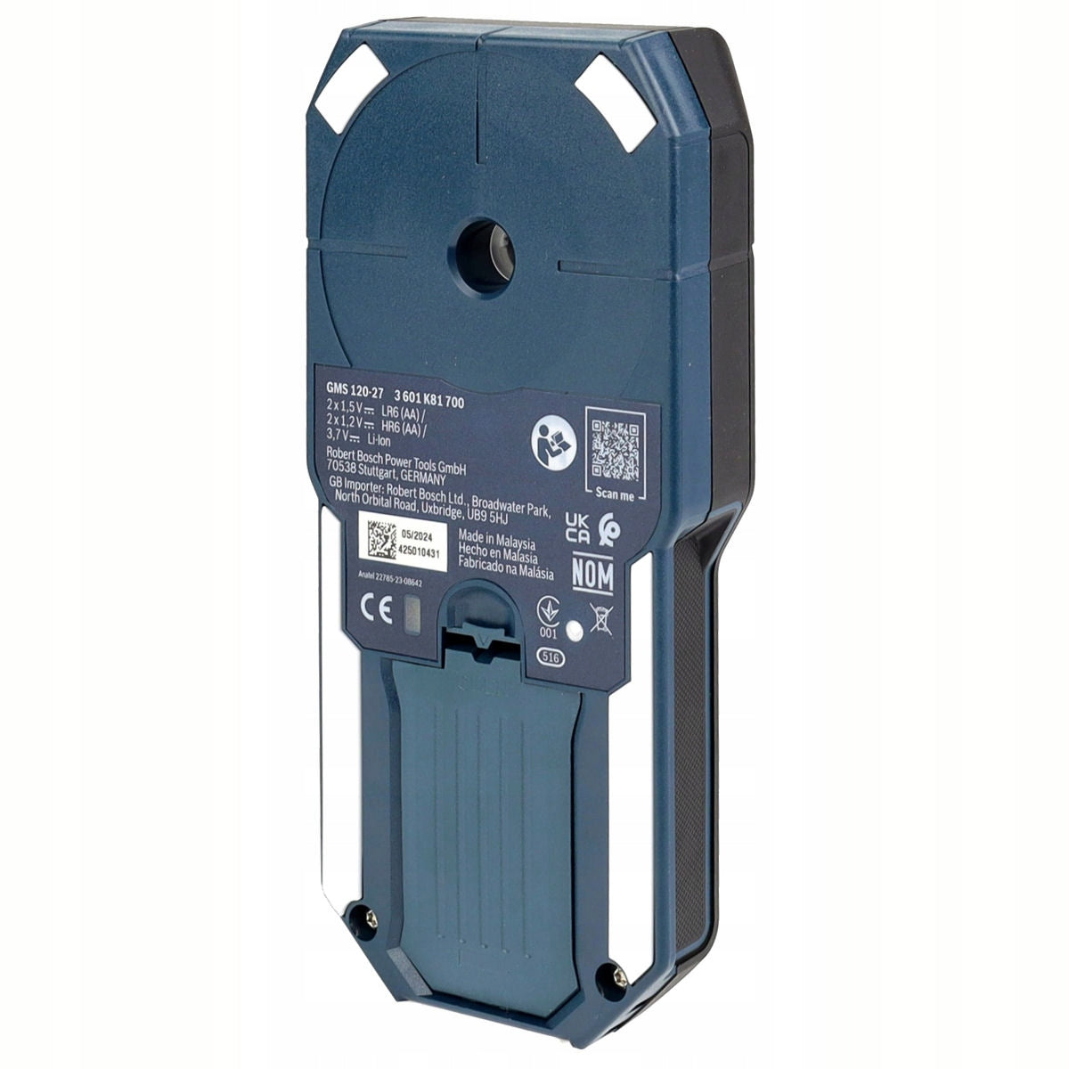 DIGITAL METAL AND WIRE DETECTOR GMS 120-27 BOSCH + Li-ION battery Power supply rechargeable battery