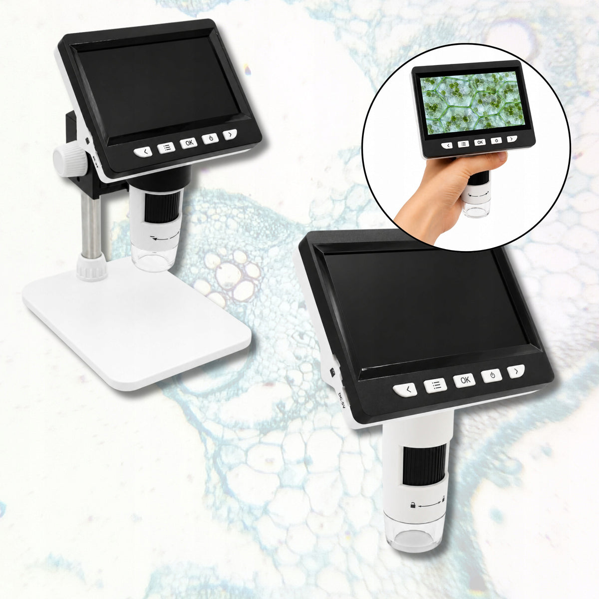 DIGITAL MICROSCOPE with Magnification 1000x FULLHD 1080p LCD 4,3" LED 2MP Packaging status original