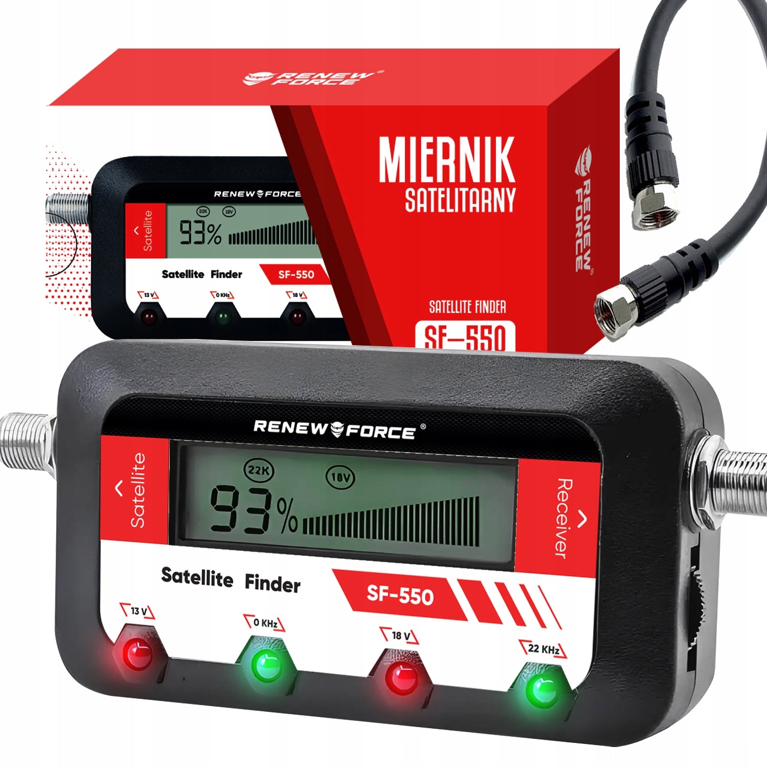 DIGITAL SATELLITE SIGNAL METER ANTENNA SAT-FINDER LCD LIBOX + CABLE F