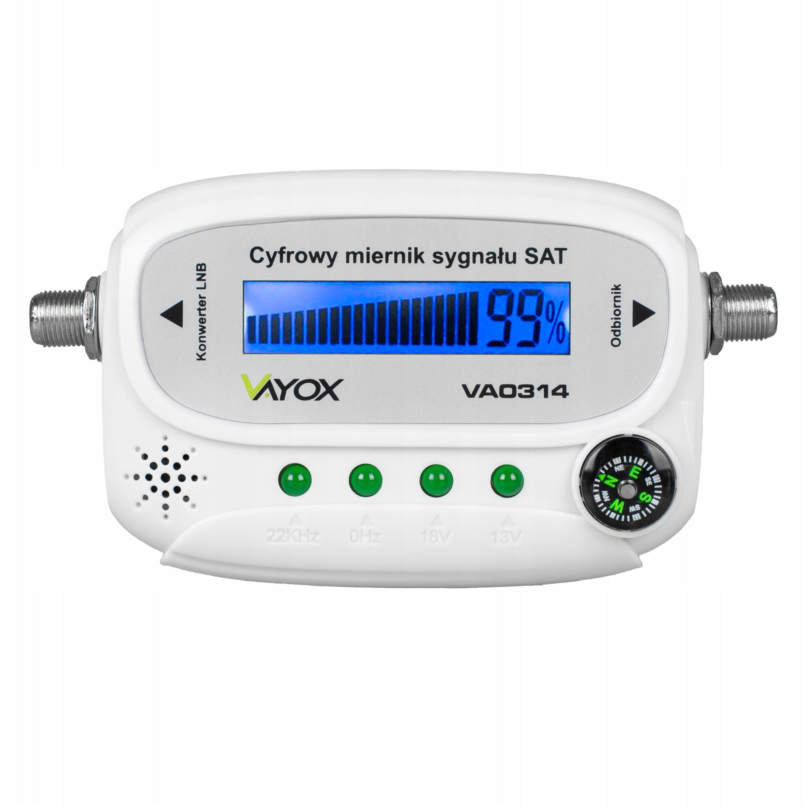 DIGITAL SATELLITE SIGNAL METER ANTENNA SAT-FINDER LCD VAYOX + CABLE F Brand Vayox