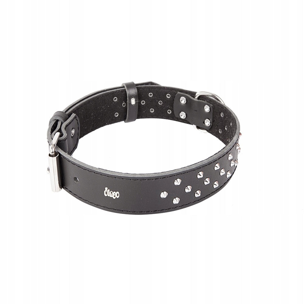 DINGO DOG COLLAR LEATHER OZD. 4,0x60 CM BLACK