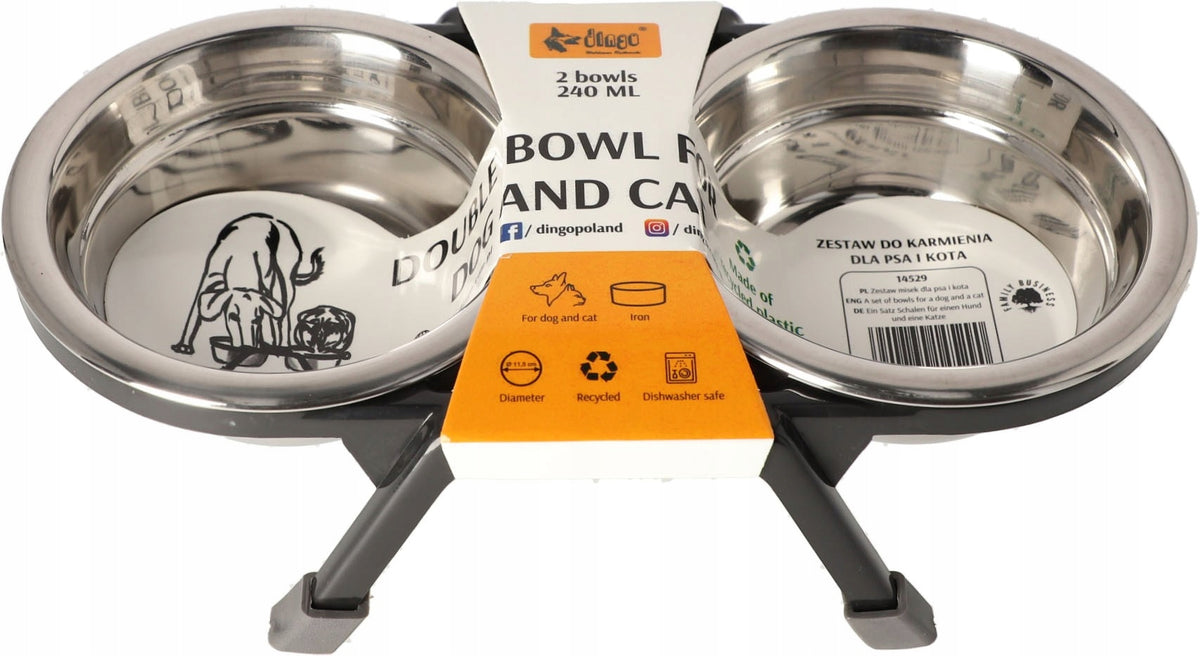 DINGO Dog/Cat Feeding Set (Recycled Frame) 2x 400 ml