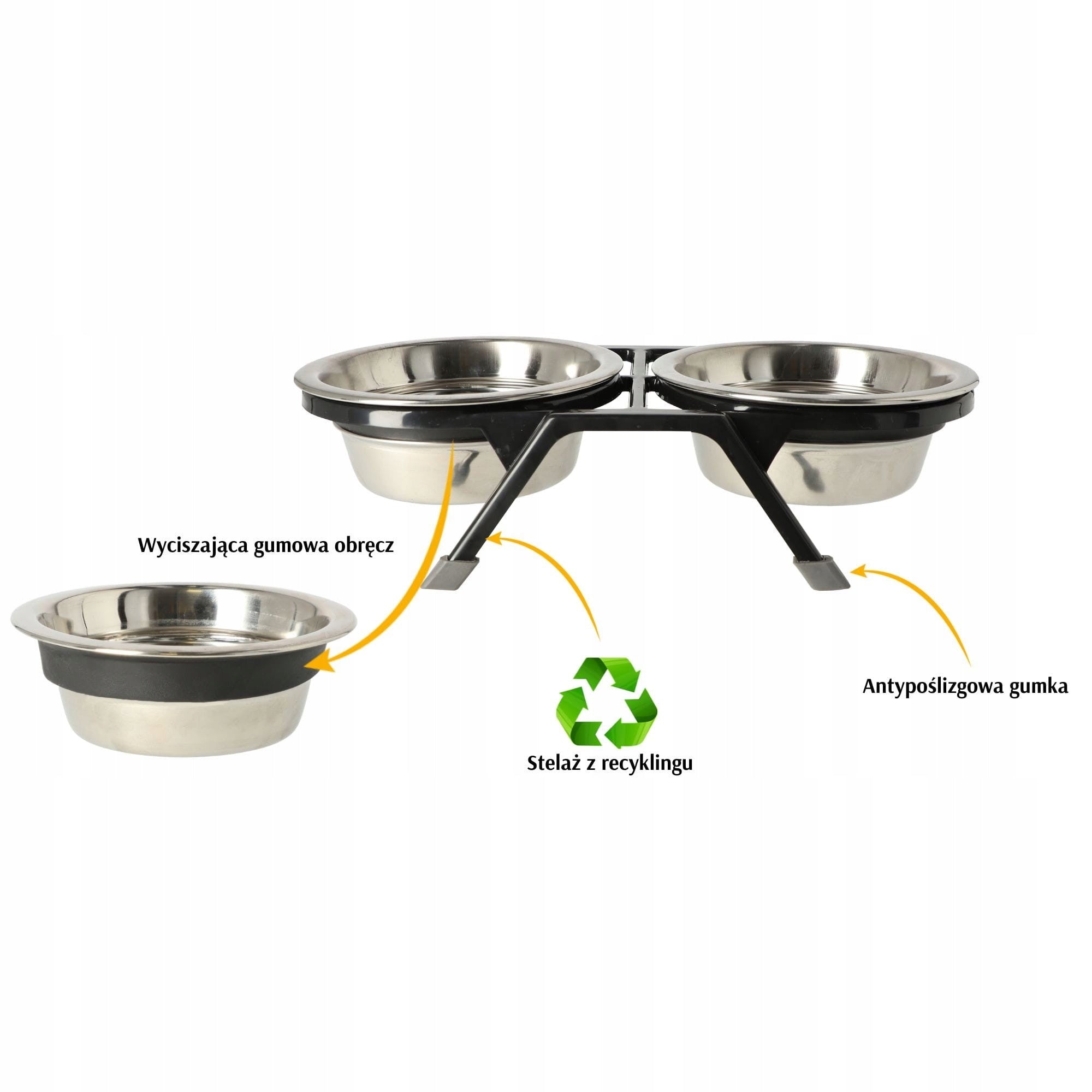 DINGO Dog / Cat Rack Bowl Set 2x 240ml Manufacturer code 14529