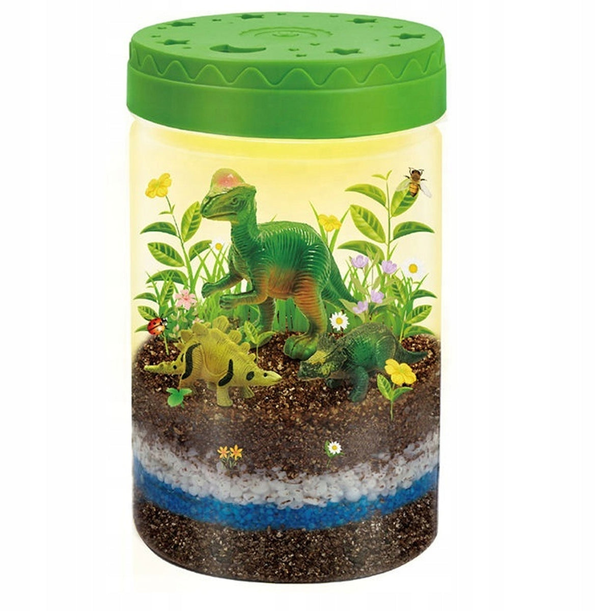 DINOSAUR GARDEN TERRARIUM PROJECTOR NIGHT LIGHT SAND PLANT STICKERS Packaging status original