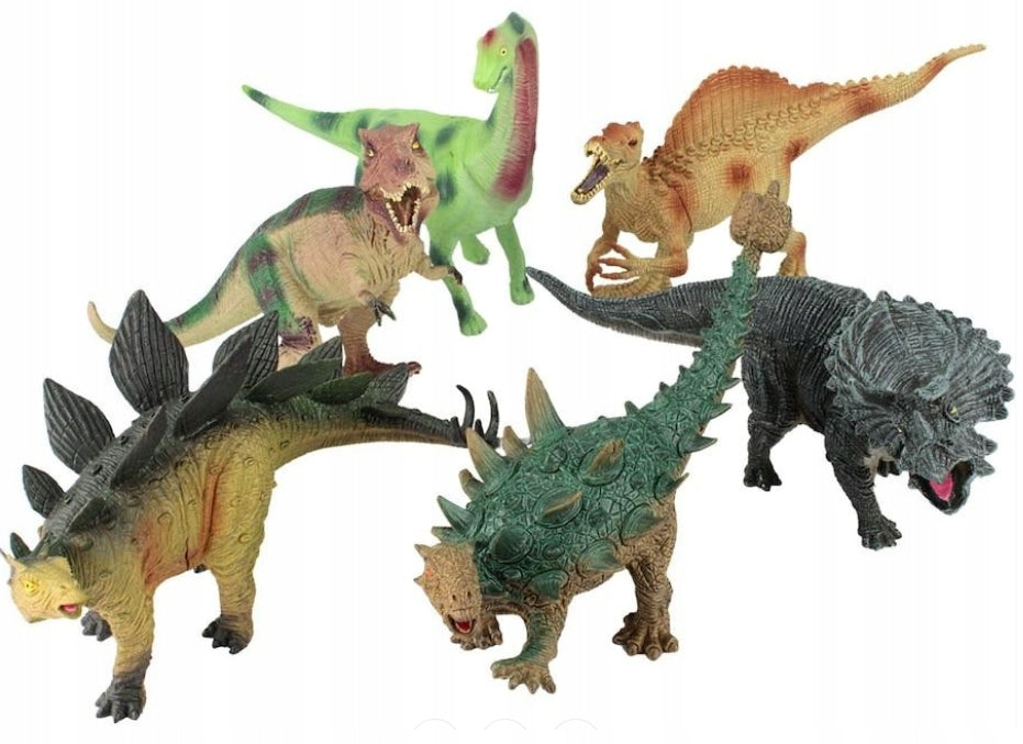 DINOSAURS LARGE DINOSAUR figurines set of 6 rubber figurines t-rex Tyrannosaurus EAN (GTIN) 5904996065058