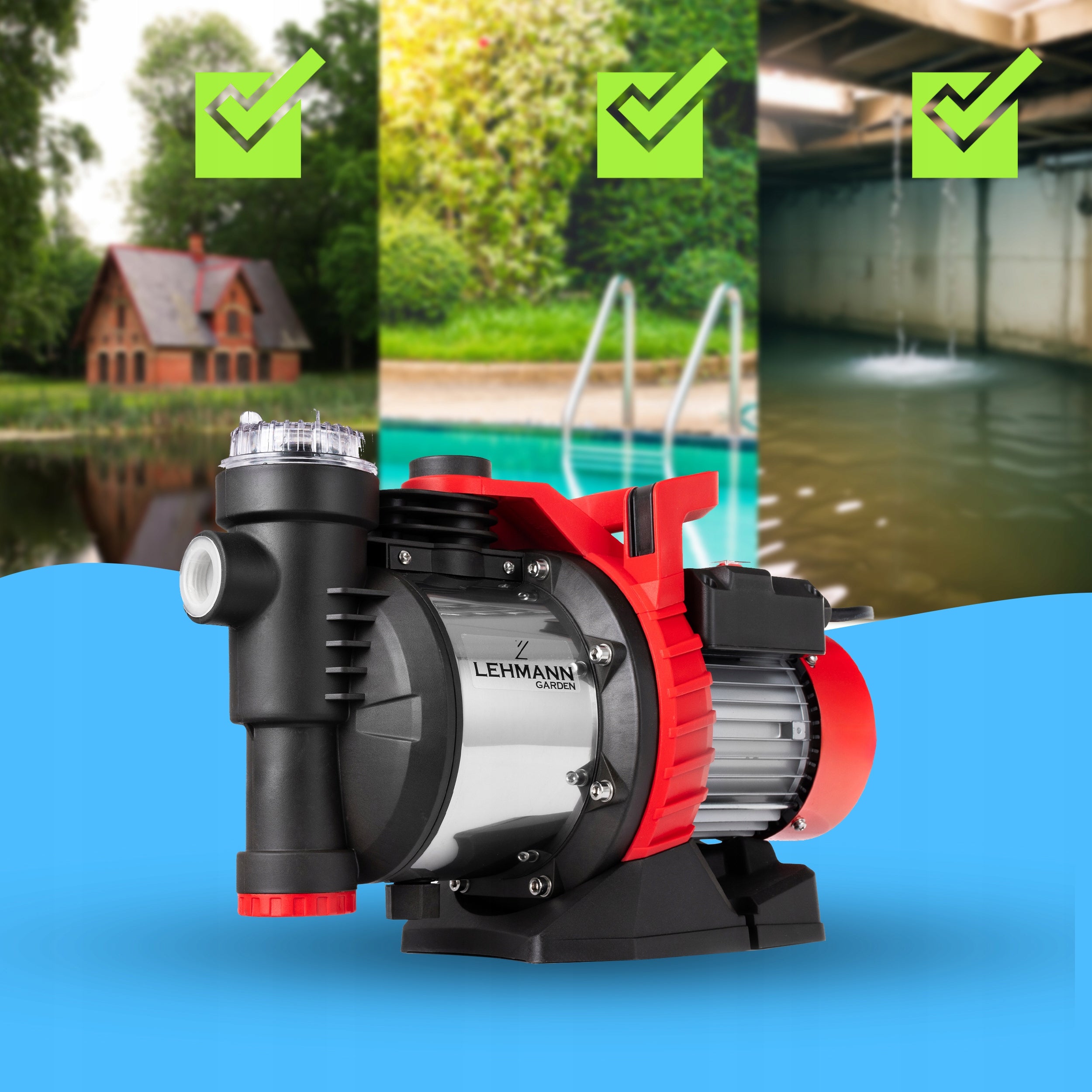 DIRTY CLEAN WATER PUMP HYDROPHORE SEPTIC TANK 3600l/h 900W STRONG Manufacturer code LGAHP-9036