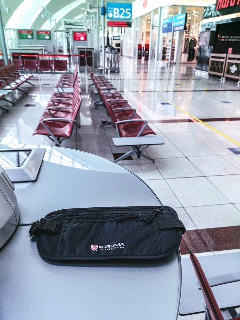 DISCREET Sachet BUM BAG TRAVEL RFID protection THIN INVISIBLE / KORUMA Brand Koruma