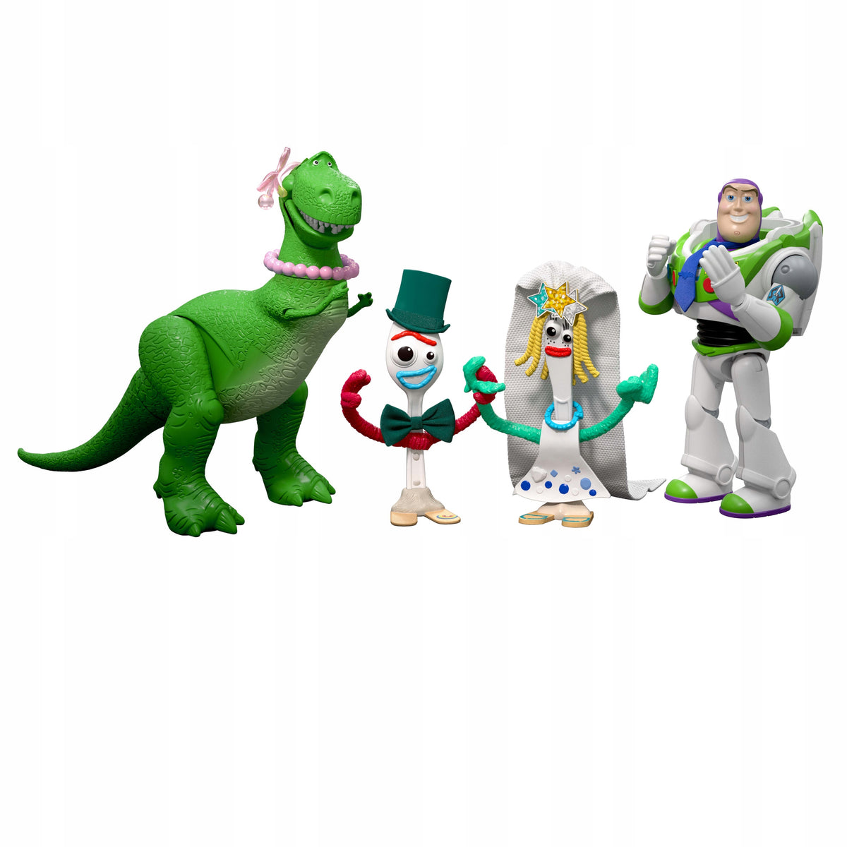 DISNEY PIXAR TOY STORY 5 set of 4 figures 18cm T-Rex, Buzz, Forky, Karen B Packaging status original