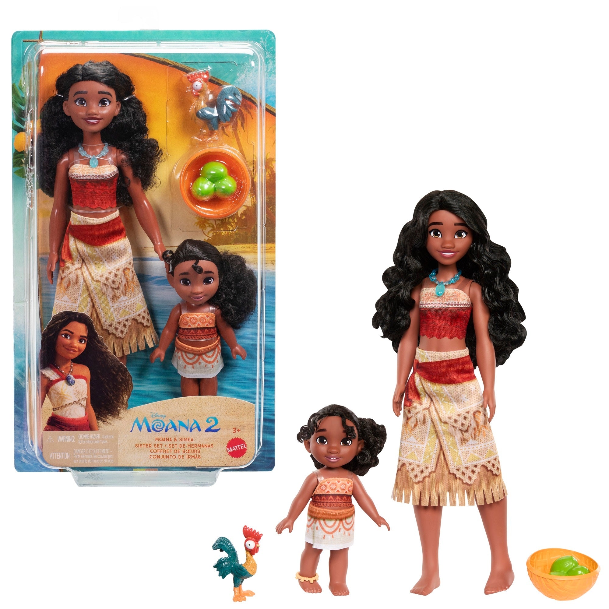 DISNEY Vaiana Fashion Vaiana Doll and Her Little Sister, Two Pack JBT66 Manufacturer code JBT66