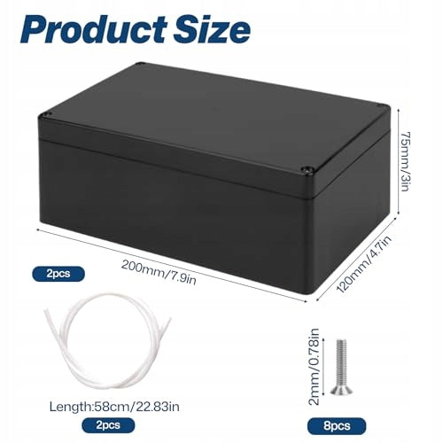 DISTRIBUTION BOX WATERPROOF IP65 BLACK PLASTIC ABS SET OF 2 Manufacturer code Bez marki