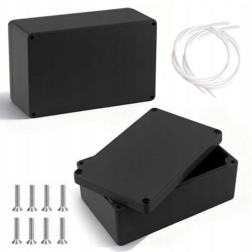 DISTRIBUTION BOX WATERPROOF IP65 BLACK PLASTIC ABS SET OF 2