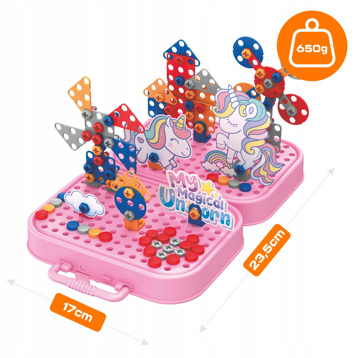 DIY BUILDING BLOCKS UNICORN 3D MONTESSORI SCREWDRIVER x228 Packaging status original