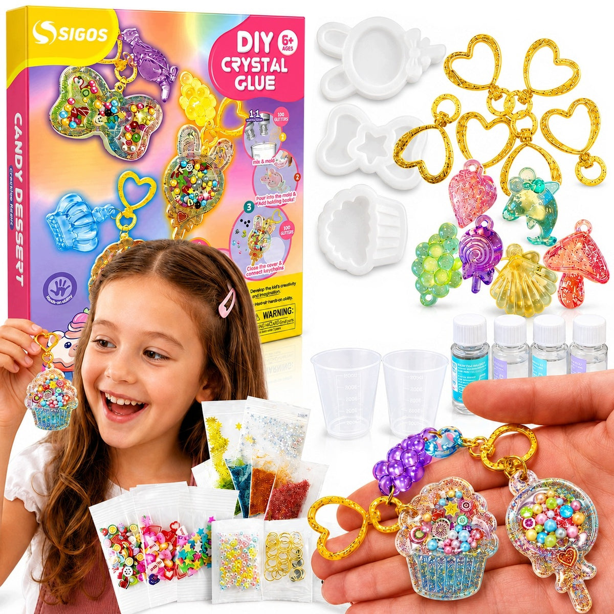 DIY Creative Keychain Making Kit for Kids 6+ Resin