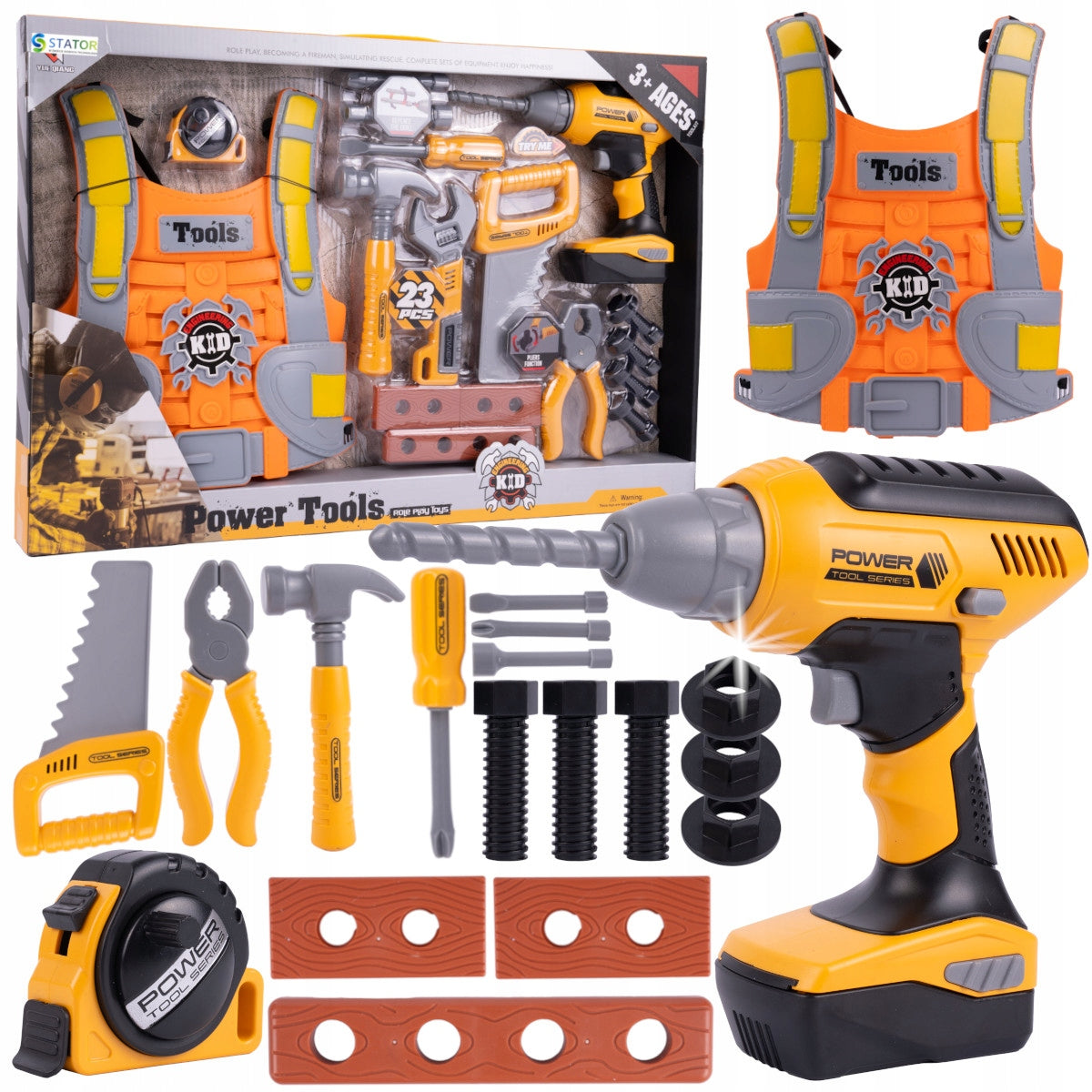 DIY KIT FOR KIDS TOOLS SCREWDRIVER LED VEST KEYS
