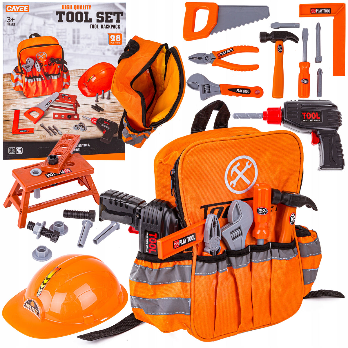 DIY SET SCREWDRIVER BACKPACK ACCESSORIES Tools Helmet Saw Hammer