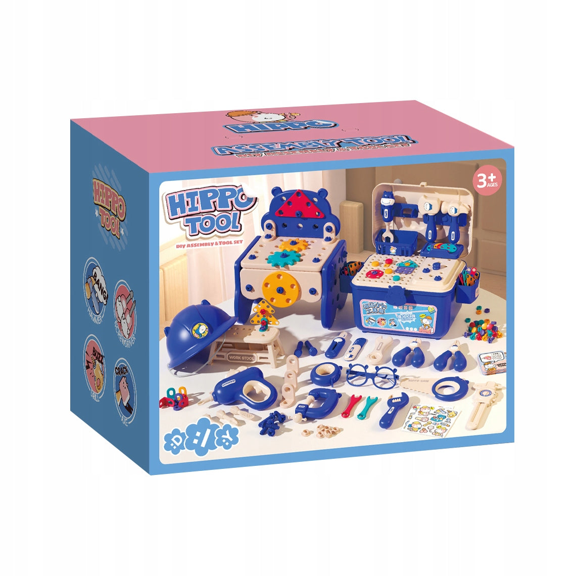 DIY SET WARSZAT SUITCASE DRILL BUILDING BLOCKS 218el. EAN (GTIN) 5905930942152