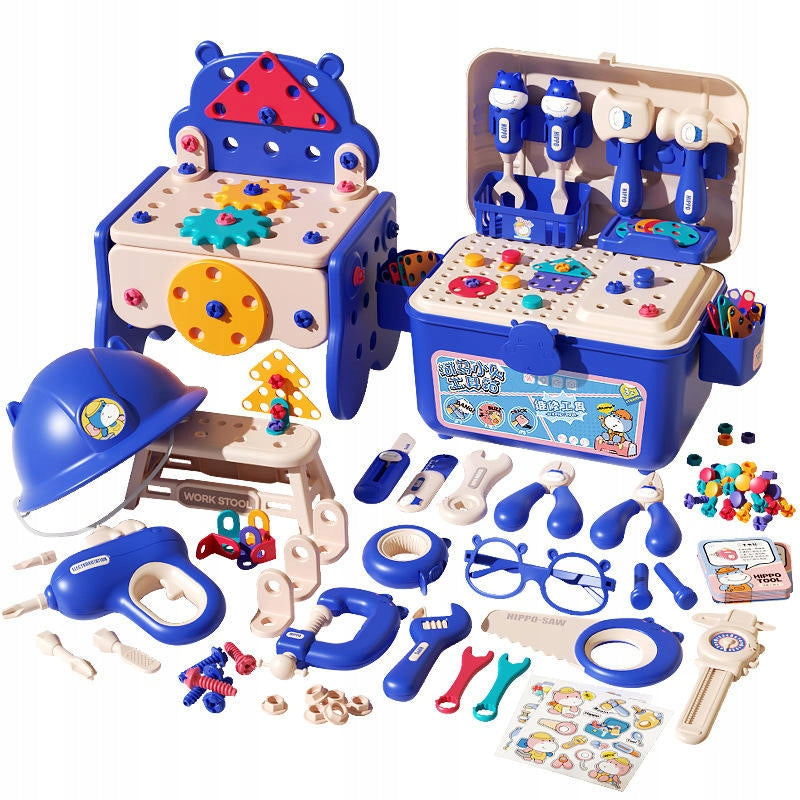 DIY SET WARSZAT SUITCASE DRILL BUILDING BLOCKS 218el.