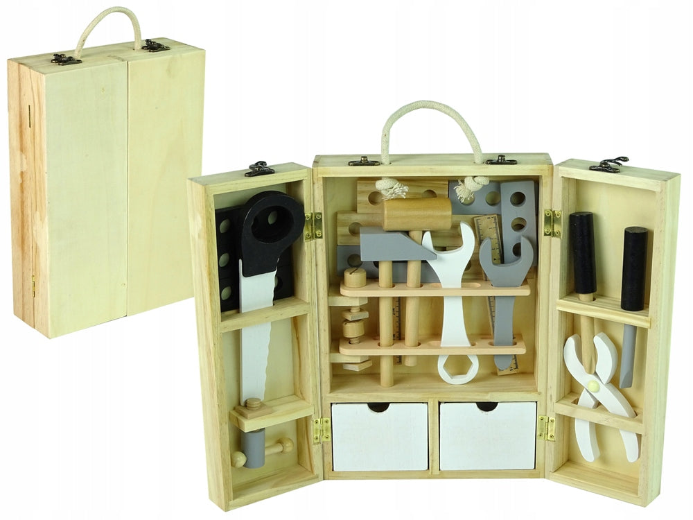 DIY Set Wooden Suitcase Tools For Kids Workshop