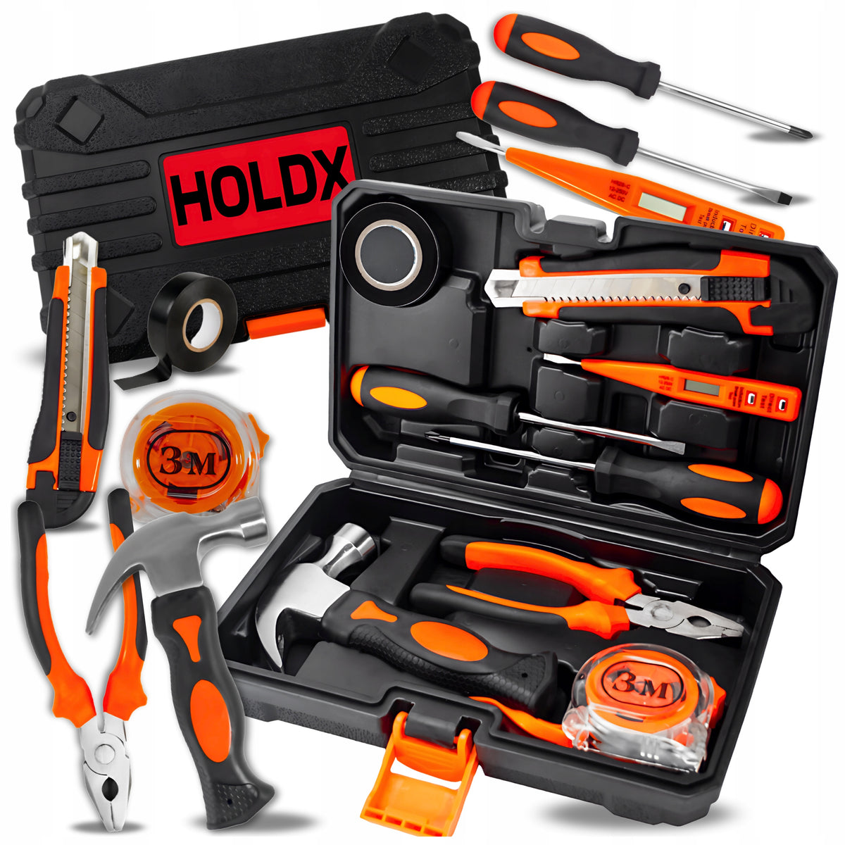 DIY TOOL KIT ELECTRICIAN HAMMER SCREWDRIVER PLIERS KNIFE